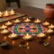 4 ct Candle Holder Tealight Candle Holder Stand Ghungroo Diwali Diya Holders for Indian Festival Decorations Lighting Accessories Navratri Wedding Pooja Home New Year Boho Decor